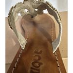 MYSTIQUE White Gold Beaded Pearl Boho Leather Thong Sandals Flip Flop Sz 8 Photo 7
