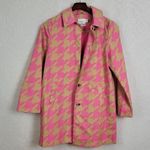 Isaac Mizrahi Target 20th Anniversary Womens Trench Coat XS Pink Tan Houndstooth Photo 6