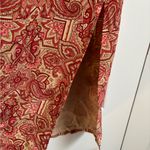 Talbots  100% silk Red and Gold Paisley Maxi Skirt Size 10 Photo 3