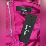 Lulus NWT Lulu’s strapless shiny satin maroon bustier, thong with snap closure; XS Photo 4