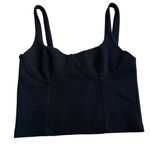 ZARA  Black Bustier Corset Style Cropped Tank Top Size M‎ Photo 1