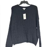 Calvin Klein Lightweight Cable Knit Cropped Crewneck Sweater Photo 0