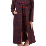 Principles by Ben di Lisi Plaid Midi Trench Coat UK Size 14 US 10 Purple Photo 9