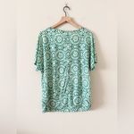AB Studio  Short Sleeve RoundedNeck Blouse in GreenMulti Kaleidoscope Pattern  XL Photo 5