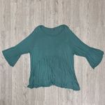 Olivia Sky  Teal Blouse with Flared Sleeves Photo 10