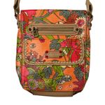 Sakroots  Orange Floral Print Crossbody Messenger Flap Purse Bag Coated Canvas Photo 1