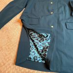 Dennis Basso Blue Lined Mock Neck Lightweight Spring Jacket Blazer Coat Lined 10 Photo 5