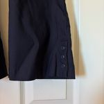 Counterparts Navy Cropped Button Hem Pull On Stretch Capri Pants Work Office L Photo 2