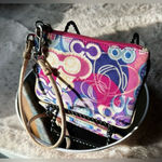 Coach  Signature Pink Poppy Wristlet Lavender Metallic Photo 0