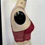 Elegant Lace Bralette in Burgundy Red Photo 1