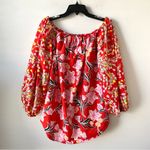 Free People  Gardenia Off The Shoulder Tunic Mini Dress Red Floral S Photo 2
