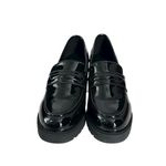 🔃Black Chunky Heeled Mary Jane Penny Loafers Black Size 7.5 Photo 3