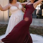 Maroon Bridesmaids Dress Red Size 4 Photo 1