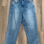 American Eagle  Outfitters Blue Highest Rise Baggy Jeans Size 16 Straight Leg Photo 0