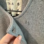 Trademark Almond Collarless Coat Wool Blend Light Grey Size XS Gray Photo 3