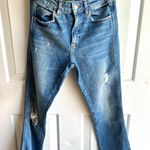 ZARA Trafaluc Denim Fray Culfcrop Fringe Hem One Pocket Ankle Jeans Size 4 Photo 10