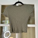 Urban Outfitters  Project Social T Shirt Green Ribbed Henley Crop Top - small Photo 7
