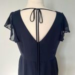 Dessy After 6 Midnight Navy Blue Ruffled Sleeve Bridesmaid Prom Dress Size 16 Photo 7