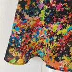 Saloni Grace Mini Dress in Golden‎ Elixir Off Shoulder Colorful Splatter Floral Black Size 2 Photo 4