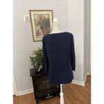 Dana Buchman Women's  XL 3/4 Elastic Sleeve Medium Navy Blue Lace Front Photo 2