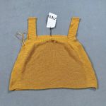 ZARA NWT Knit Tank Top M Women Square Neck Sleeveless Mustard Yellow Casual Crop Photo 1