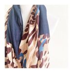 Animal And Denim Blue Print Boutique Scarf Oversized Lightweight Photo 5