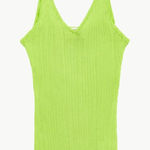 Maryam Nassir Zadeh Blanca Tank Size Large Brat Neon Green Ribbed Knit Top NWT Photo 0