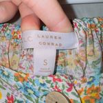 LC Lauren Conrad Lauren Conrad LC Floral Print Puff Sleeve Square Neck Button Front Blouse Top SM Photo 2
