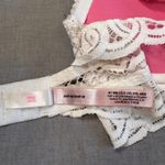 Victoria's Secret  Pink Push Up Bralette Bra Med (34CD-36AB) High Neck White Lace Photo 6
