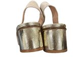 French Sole NY FS|NY suede block heel slingbacks Gold Size 10 Photo 6