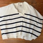Loft  Blue and White Striped Poncho Shirt Photo 0