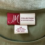 JM Collection Jennifer Moore Women’s 100% Silk Green Tank Size 14 Photo 2