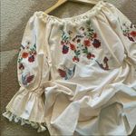 BOHO floral tassel trim dress size S off the shoulder NWOT Photo 3