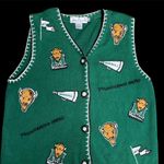 Vintage Marshall Thundering Herd Sweater Vest Green Size L Photo 0