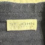 St. John  Blazer Jacket Women's Large Navy Blue 3/4 Sleeves Front Button Closure Photo 4