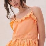 Anthropologie Mare Mare x Josephine Tie Strap Ruffled Tank Top in Orange S Photo 1