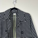 CAbi Women's Maritime Trench Nautical Stripe double Breasted Jacket Sz M Photo 4