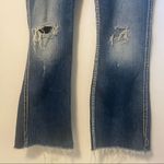 Silver Jeans Twisted Blue Jeans Bootcut Low Rise Med Wash Distressed Size 29 Photo 5