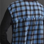 Anthropologie  PILCRO WOMENS BLACK/BLUE PLAID FLANNEL PULLOVER SWEATSHIRT XS Photo 0