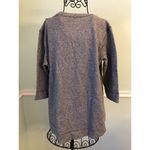 Soft Surroundings  M Gray Pullover Sweatshirt Faux Leather Medium 3/4 Sleeves Photo 1