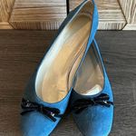 Talbots Women's Blue Suede Leather Flats Size 8N Bow Photo 0