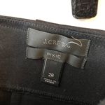 J.Crew Black Leather Contrast Stripe Mid-Rise Skinny Pixie Pants Size 2 Photo 2