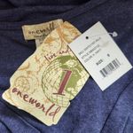 One World  Navy Knit Top with Twist Accent NWT Size Small Dark Blue Top Photo 6