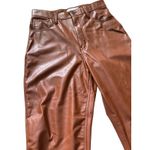 Abercrombie & Fitch 90’s Straight High Rise Vegan Leather Pants Brown Size 28 S Photo 10