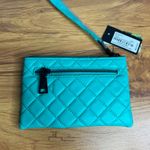 Badgley Mischka Studio  Green Diamond Quilted Vegan Leather Clutch‎ Wristlet NWT Photo 1