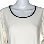 Sympli Tunic Top Womens 8 White Black Trim Minimalist Modern Casual Chic Photo 4
