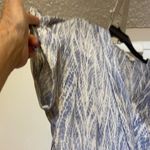 Entro New w/o Tag  Shimmery Silver Blue Dress Short Cuffed Sleeve Cinched Waist Photo 2