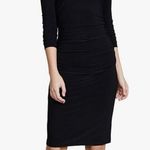 Norma Kamali Kamali Kulture Long Sleeve Black Dress with Shirred Waist Photo 0