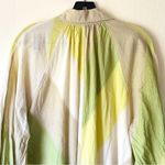 Devotion Twins Lia Maxi Shirt Dress Green Cotton Resort Boho Chevron S EUC Photo 8