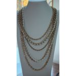 Chico's Gold Layered Necklace with Ribbon Accents Photo 2